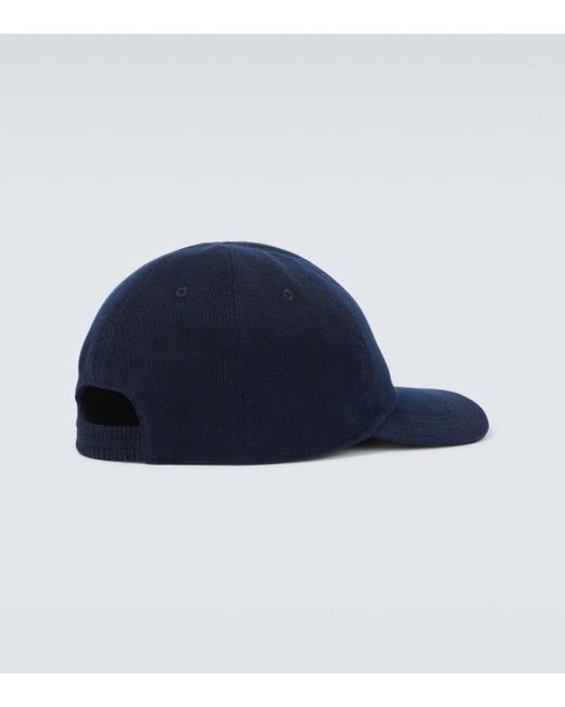 Kiton Blue Cotton Corduroy Baseball Cap for men