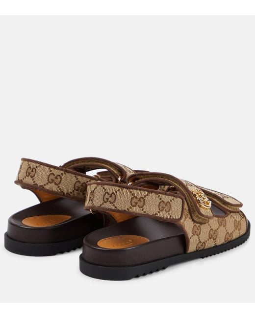 Sandales Double G Pour Gucci en coloris Brown