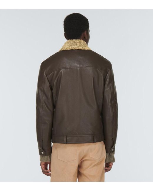 Nanushka Green Boyce Regenerated Leather Jacket for men