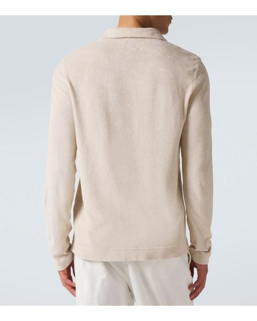 Fedeli Natural Cotton Terry Polo Shirt for men