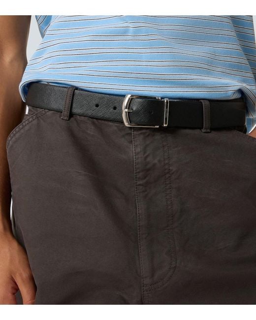 Prada Blue Leather Belt for men