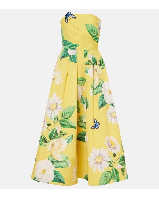 LEO LIN Yellow Bustier-Kleid Lynn Aus Baumwolle