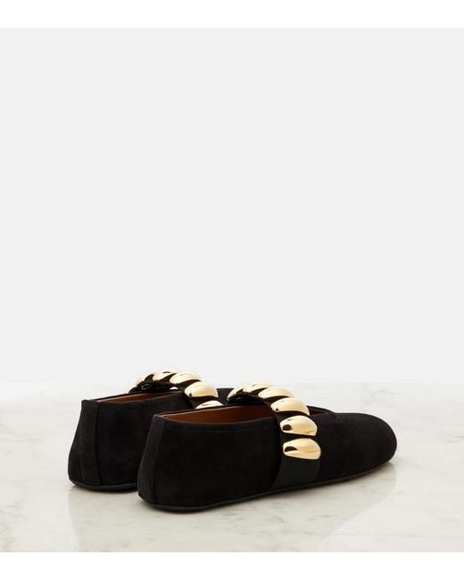 Bailarinas De Ante Adornadas Alaïa de color Black