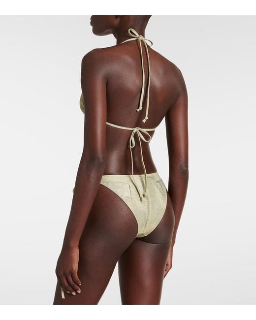 Acne Green Bedruckter Bikini