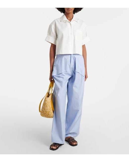 Loewe White Paula's Ibiza Anagram Denim Shirt