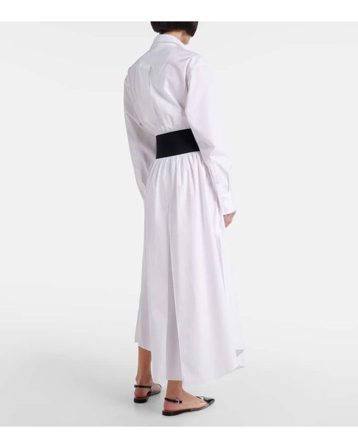 Vestido camisero de popelin de algodon Alaïa de color White