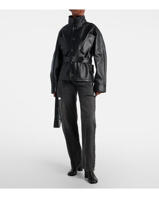 Maison Margiela Black Herringbone Cotton Jacket