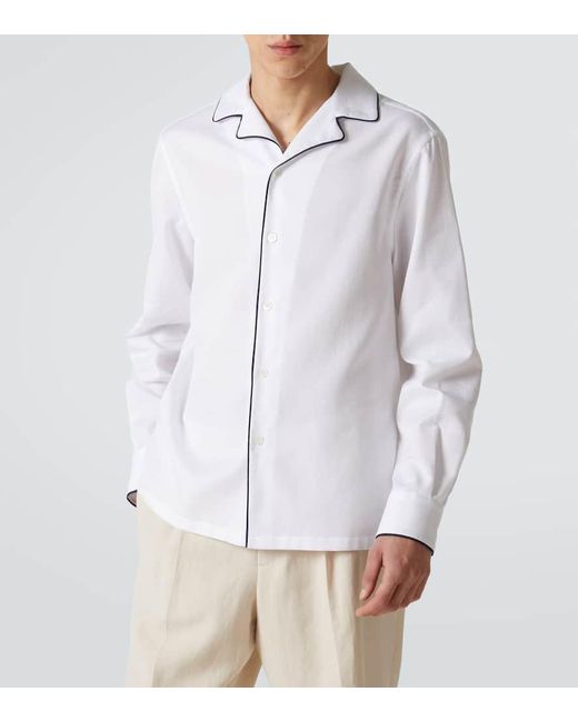 Brunello Cucinelli Hemd Aus Baumwolle in White für Herren