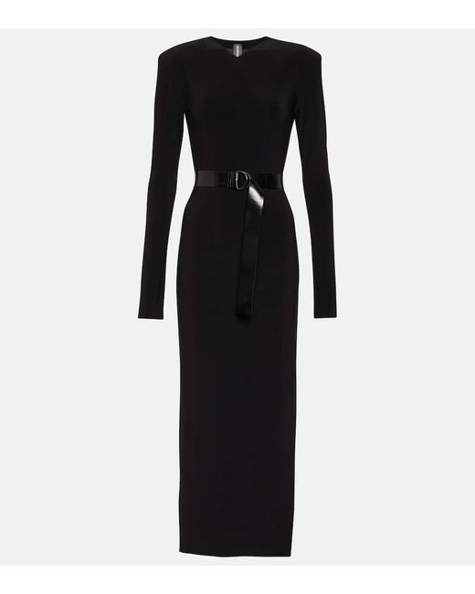 Norma Kamali Black Jersey Midi Dress