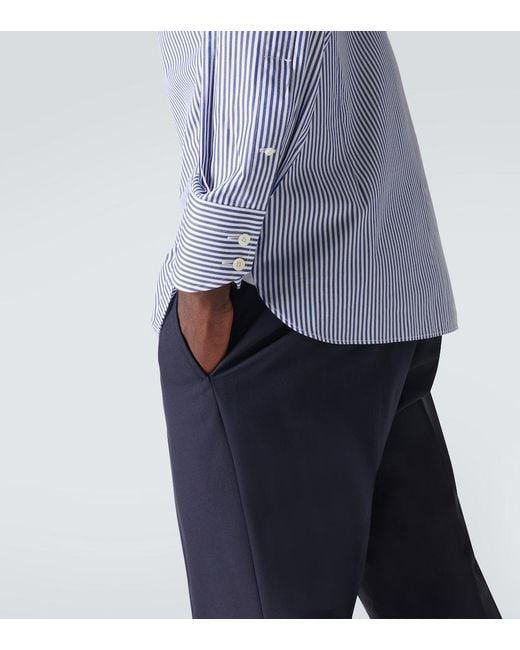 Tom Ford Blue Bengal Stripe Cotton-Blend Shirt for men