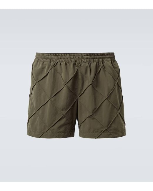 Bottega Veneta Green Intrecciato Swim Trunks for men