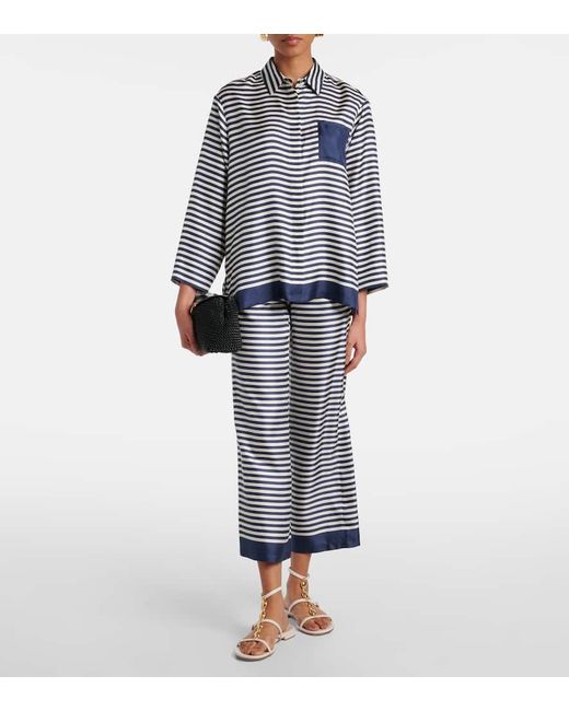 Max Mara Blue Hemd Maya Aus Seide