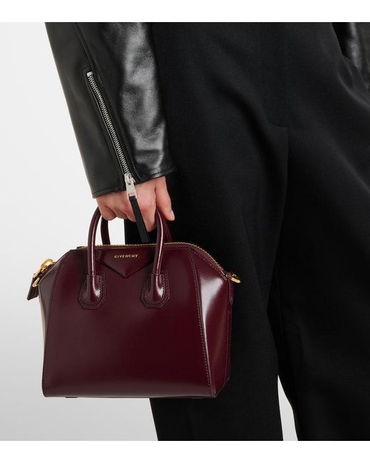 Givenchy Red Antigona Mini Leather Tote Bag