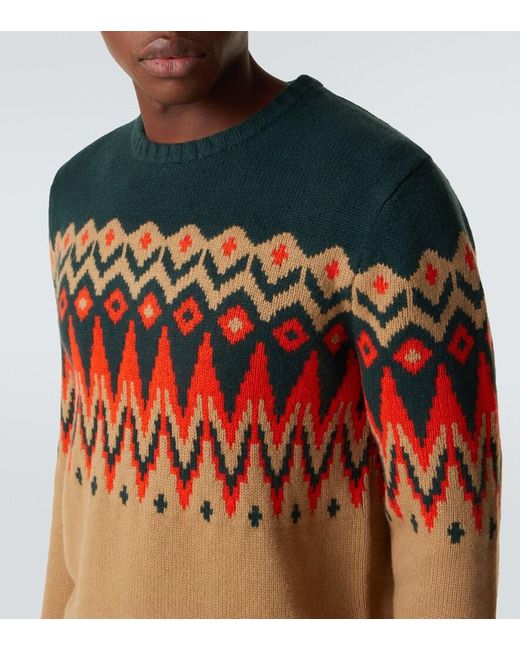 Bogner Orange Ron Fair Isle Cashmere Sweater for men