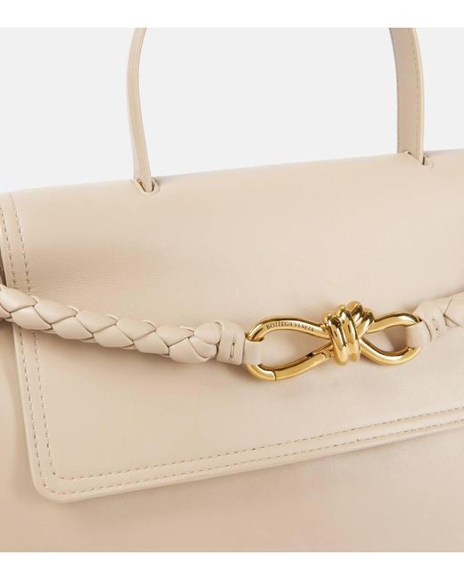 Bottega Veneta Natural Tote Bag Ciao Ciao Knot Medium Aus Leder