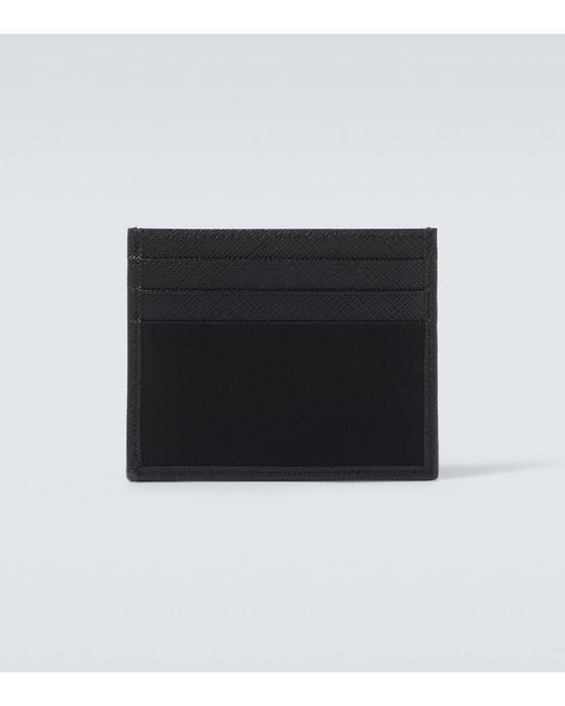 Prada Black Re-Nylon And Saffiano Leather Card Holder for men
