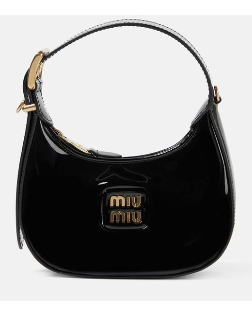 Miu Miu Black Mini Patent Leather Shoulder Bag