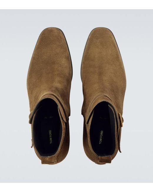Tom Ford Brown Kenneth Suede Ankle Boots for men