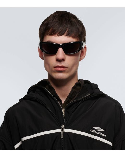 Balenciaga Gray Hamptons Rectangular Sunglasses for men