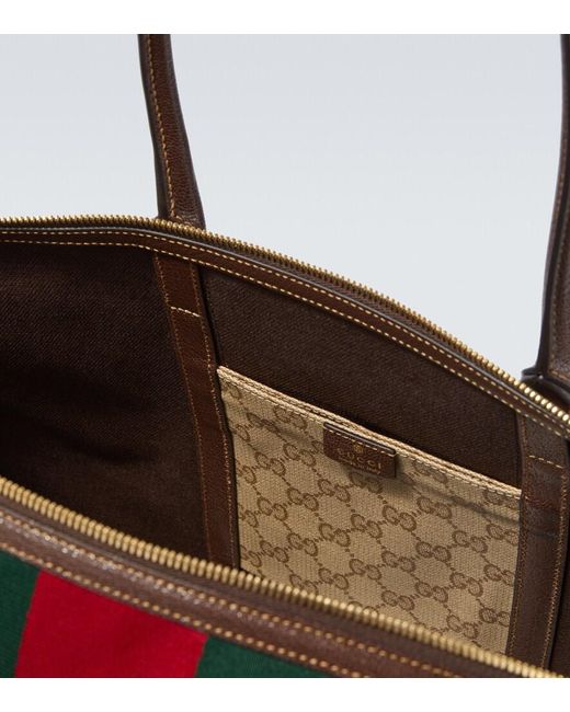 Borsa Da Viaggio Medium Web Stripe Gg di Gucci in Brown da Uomo