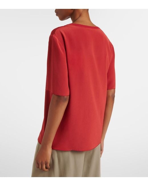 Top Rubin En Crepe De Soie Joseph en coloris Red