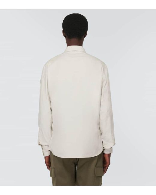 Moncler White Satin Overshirt for men