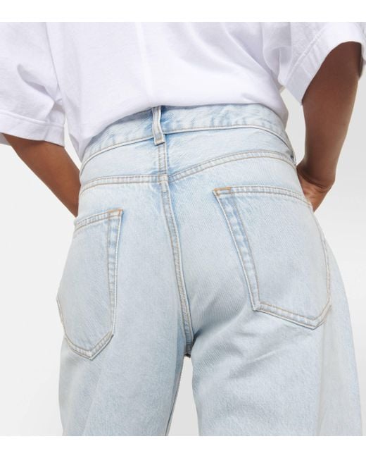 The Row Blue Burty Mid-rise Distressed Straight Jeans