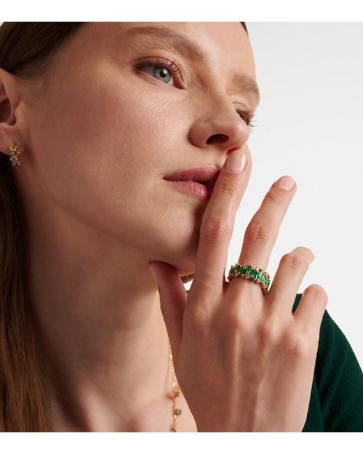 Suzanne Kalan White 18Kt Ring With Emeralds
