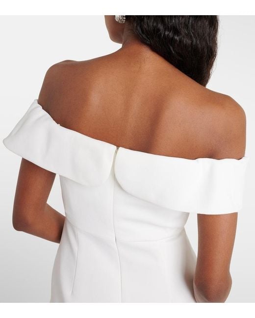 Self-Portrait White Off-Shoulder-Minikleid Aus Crepe