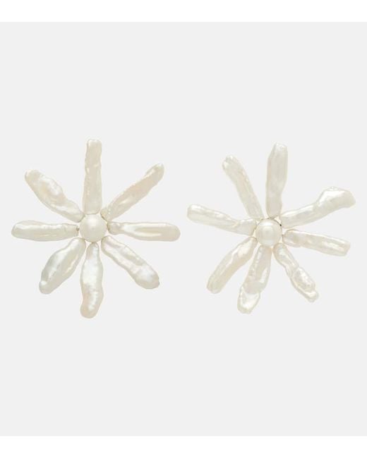 Simone Rocha White Earrings With Freshwater Pearls