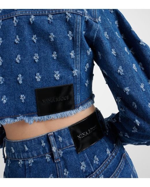 Giacca di jeans cropped di Nina Ricci in Blue