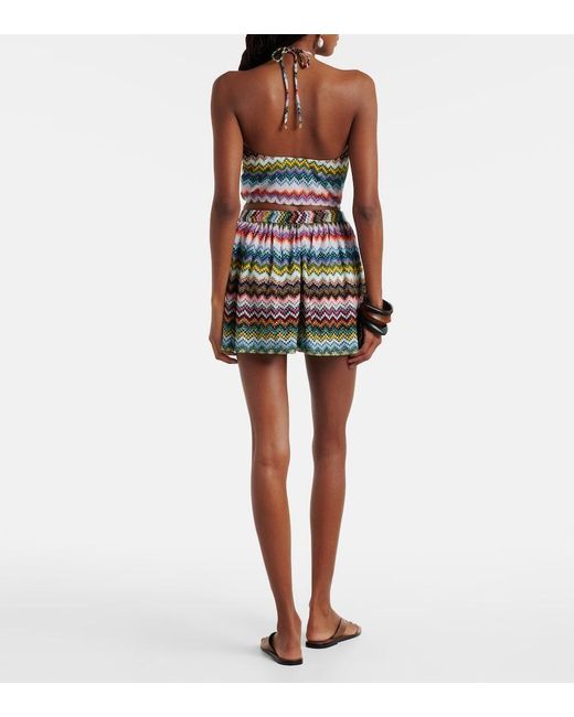 Missoni Red Zigzag Lame Bermuda Shorts