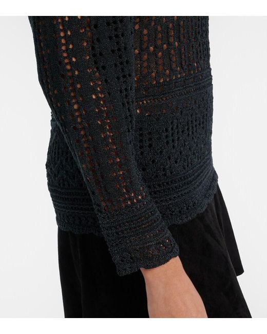 Isabel Marant Black Dahara Open-Knit Sweater