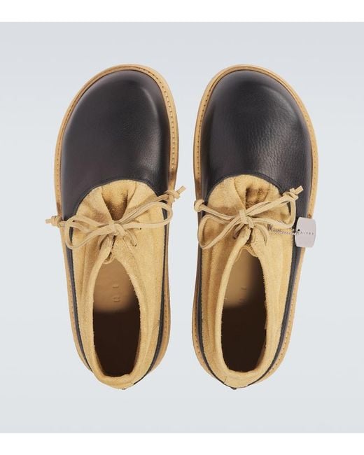 Marni Natural Leather And Suede Desert Boots for men