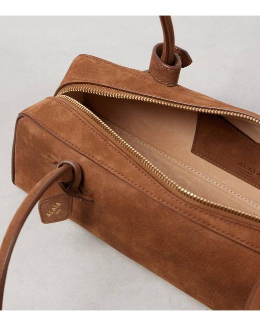 Alaïa Brown Schultertasche Le Teckel Medium Aus Veloursleder