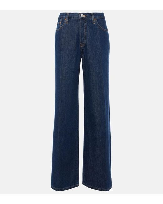 Re/done Blue Mid-Rise Wide-Leg Jeans Palazzo