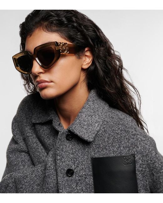 Loewe Brown Anagram Cat-Eye Sunglasses
