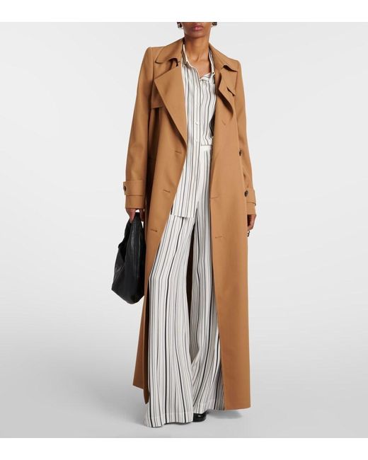 Joseph White Hulin Striped Silk Crepe Wide-Leg Pants