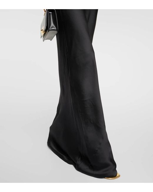 Vestido lencero de saten Norma Kamali de color Black