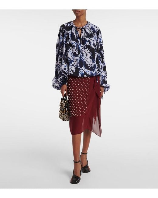 Dries Van Noten Blue Printed Blouse