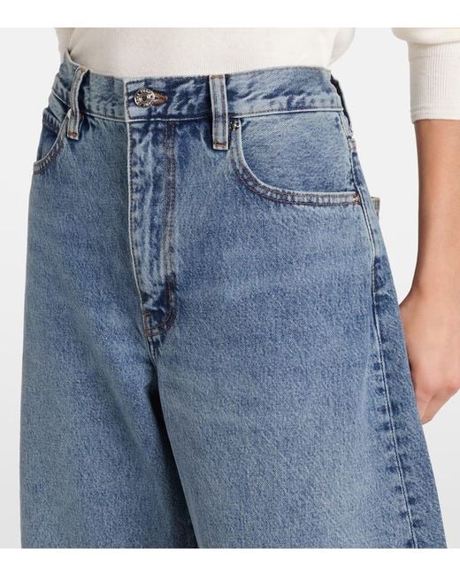 Jean Ample Bubble Crop A Taille Haute FRAME en coloris Blue