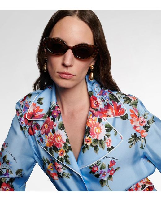 Dolce & Gabbana Brown Devotion Oval Sunglasses