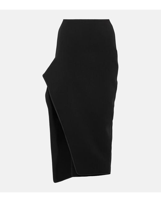 Maticevski Black Narrate Side-Slit Crepe Pencil Skirt