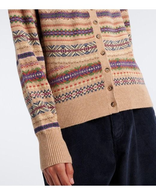 Polo Ralph Lauren Pink Fair Isle Jacquard Wool-Blend Cardigan