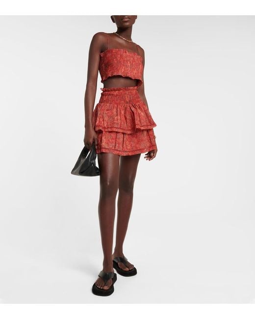 Sir Red Allegra Floral Ramie Crop Top