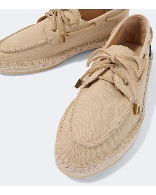 Vilebrequin White Suede-Trimmed Canvas Espadrilles for men