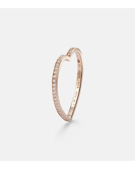 Repossi White Antifer 18Kt Rose Ring With Diamonds