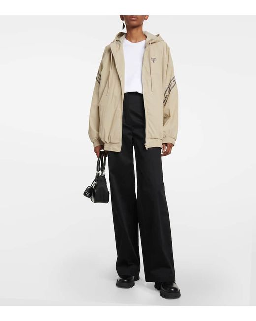 Prada Natural Embroidered Cotton-Blend Jacket