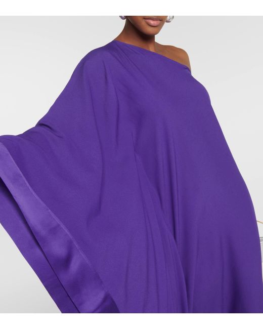 ‎Taller Marmo Purple Betsy One-shoulder Crepe Gown