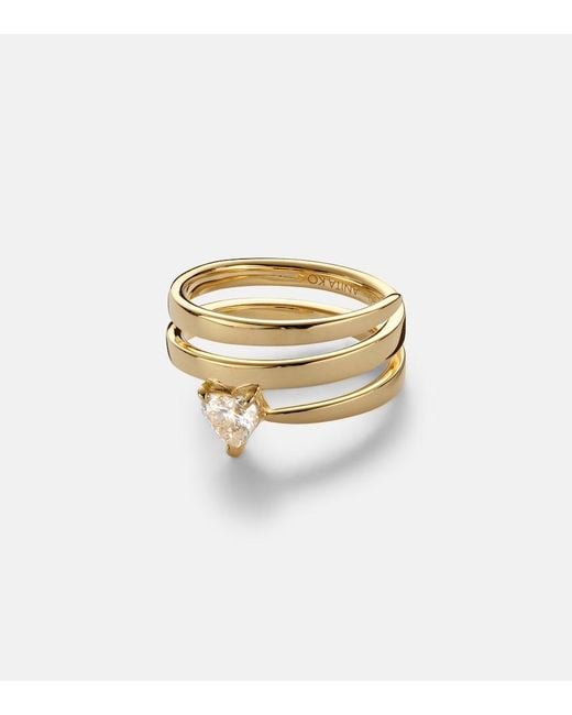 Anita Ko Metallic Coil 18Kt Ring With Diamonds